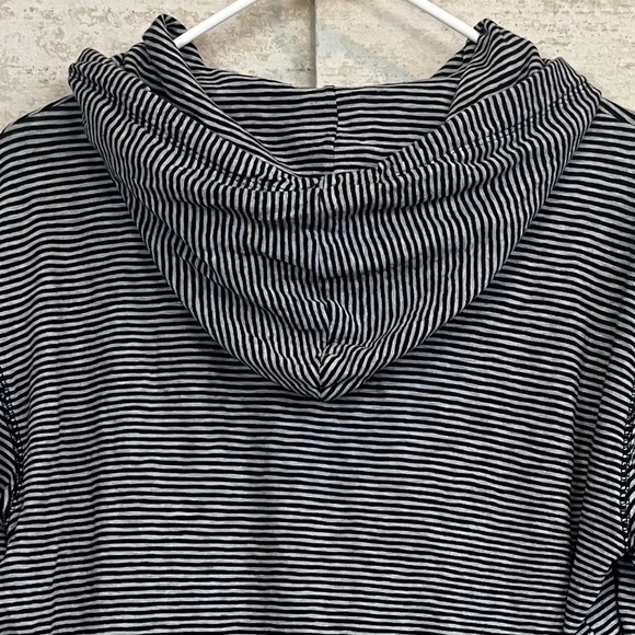 ATM Striped Hooded Pullover Sweater Sz S Drawstrings Made in Peru Boho Soft Cozy - Picture 10 of 14